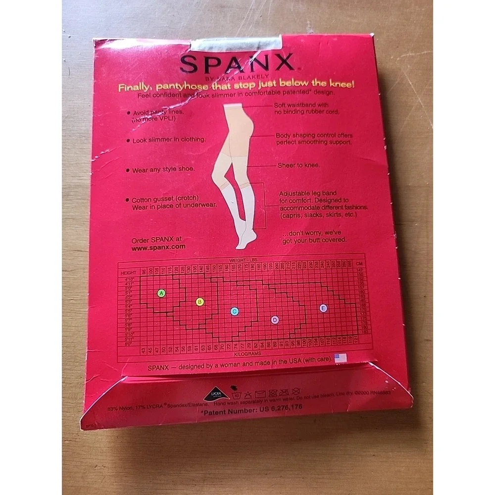 Spanx The Original‎ Footless Control Top Pantyhose Sz D 165-220 lbs Nude 001 NIP